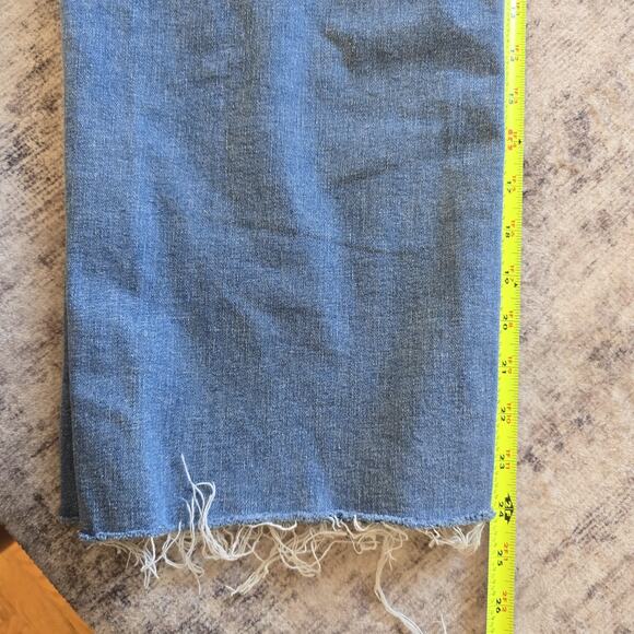 Madewell Jeans Womens 23 Blue The Perfect Vintage Wide-Leg Button Fly Raw Hem - Picture 8 of 10